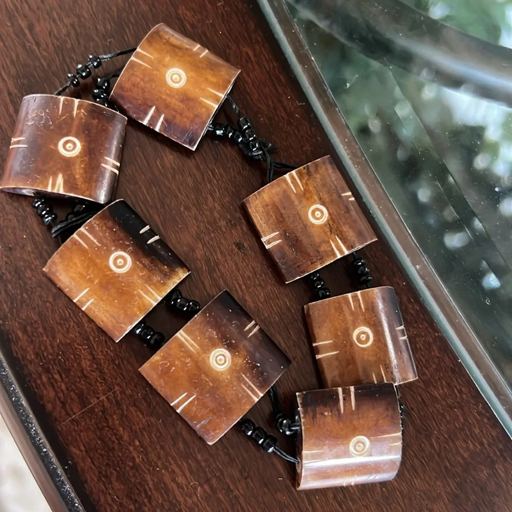 Vintage Brown Beaded stretch Bracelet